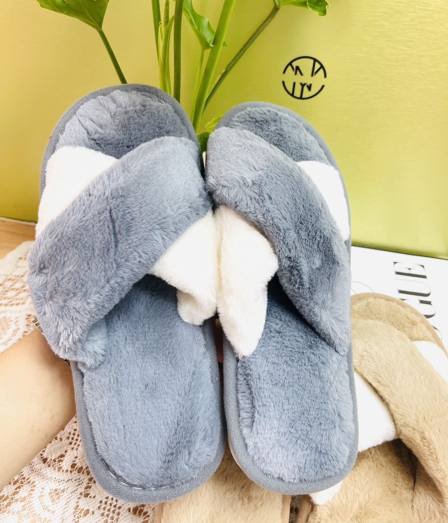 Dép lông chữ X màu đan xen (5)