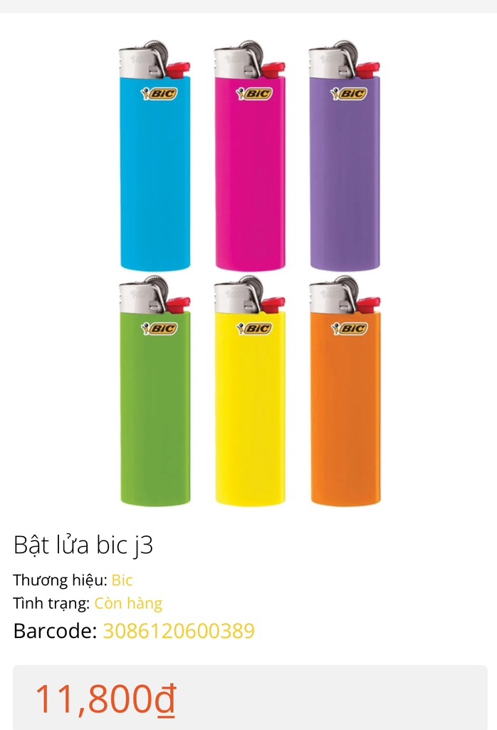 BẬT LỬA J3 NHẬP KHẨU CHÍNH HÃNG BIC (1) '