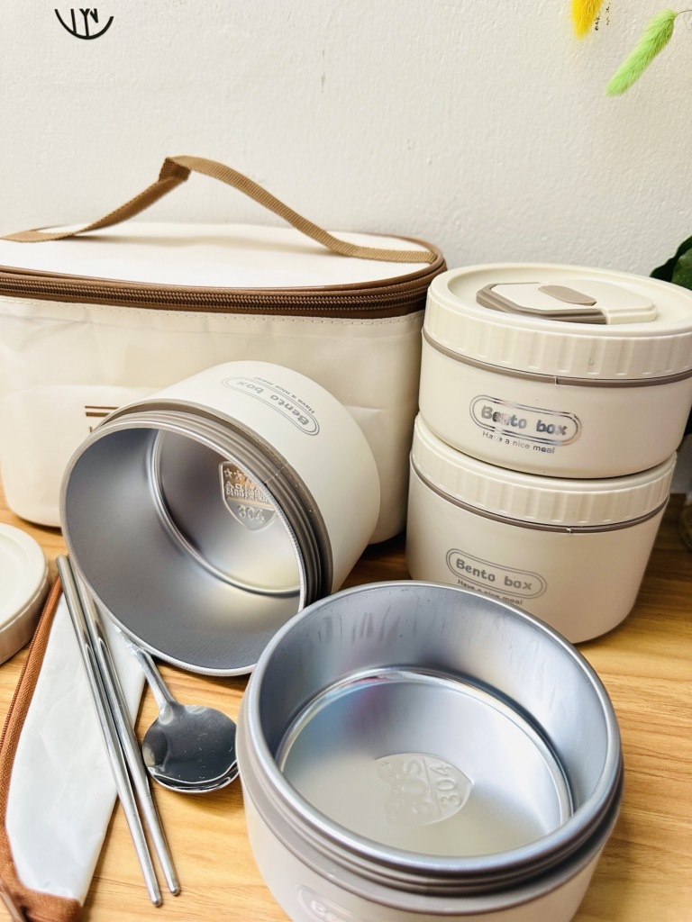 HỘP CƠM 4 NGĂN CÓ KÈM TÚI GIỮ NHIỆT LUNCH (10)