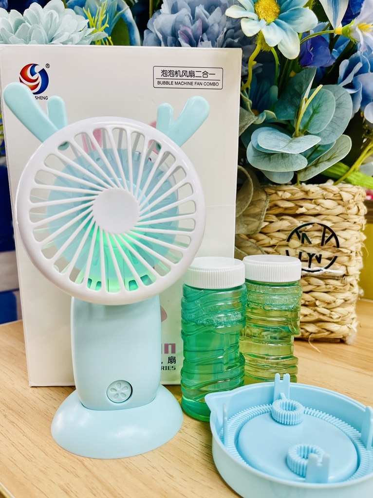 QUẠT CẦM TAY PHUN BONG BÓNG CHO BÉ (4) '