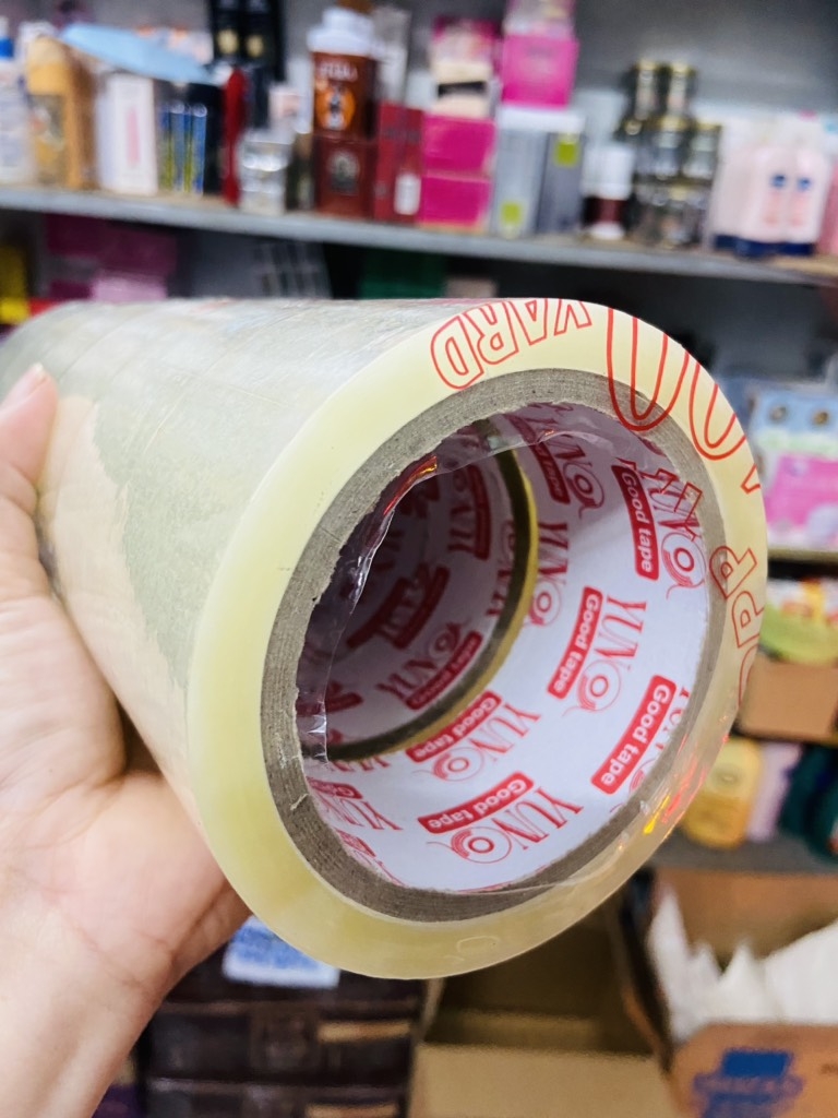 BĂNG KEO 100 YA DÀY MÀU ĐỤC & TRONG ,Mua 2 Cây Tặng Dụng Cụ Cắt Băng Keo Lớn(Ko CK)