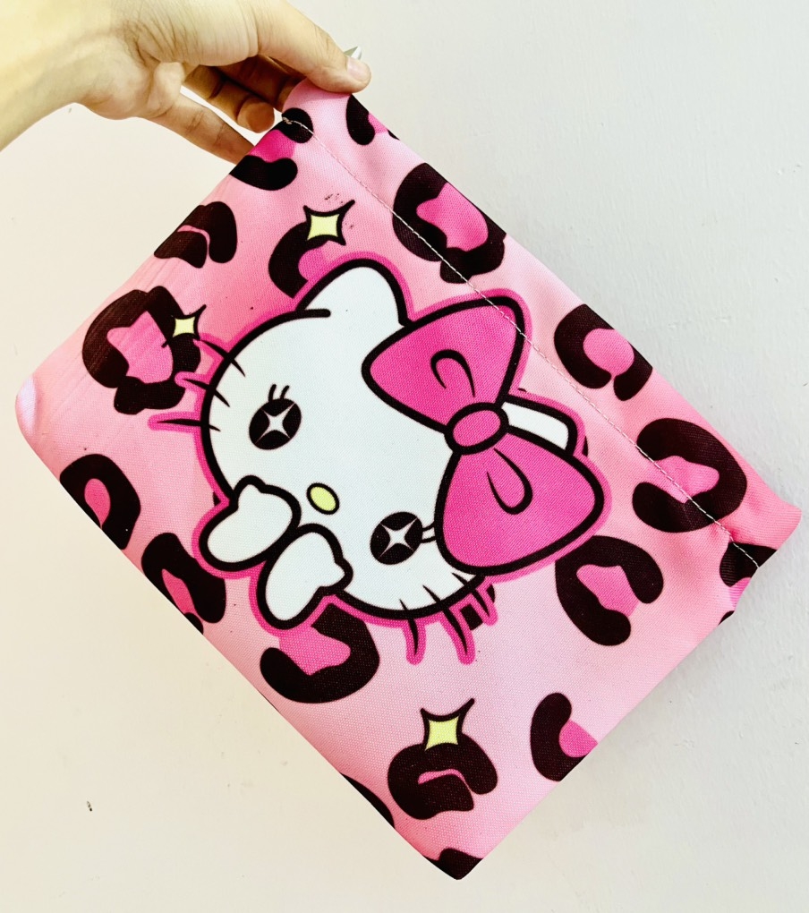 TÚI ĐỰNG ĐỒ TRANG ĐIỂM, MAKEUP KITTY BEO HỒNG (3)