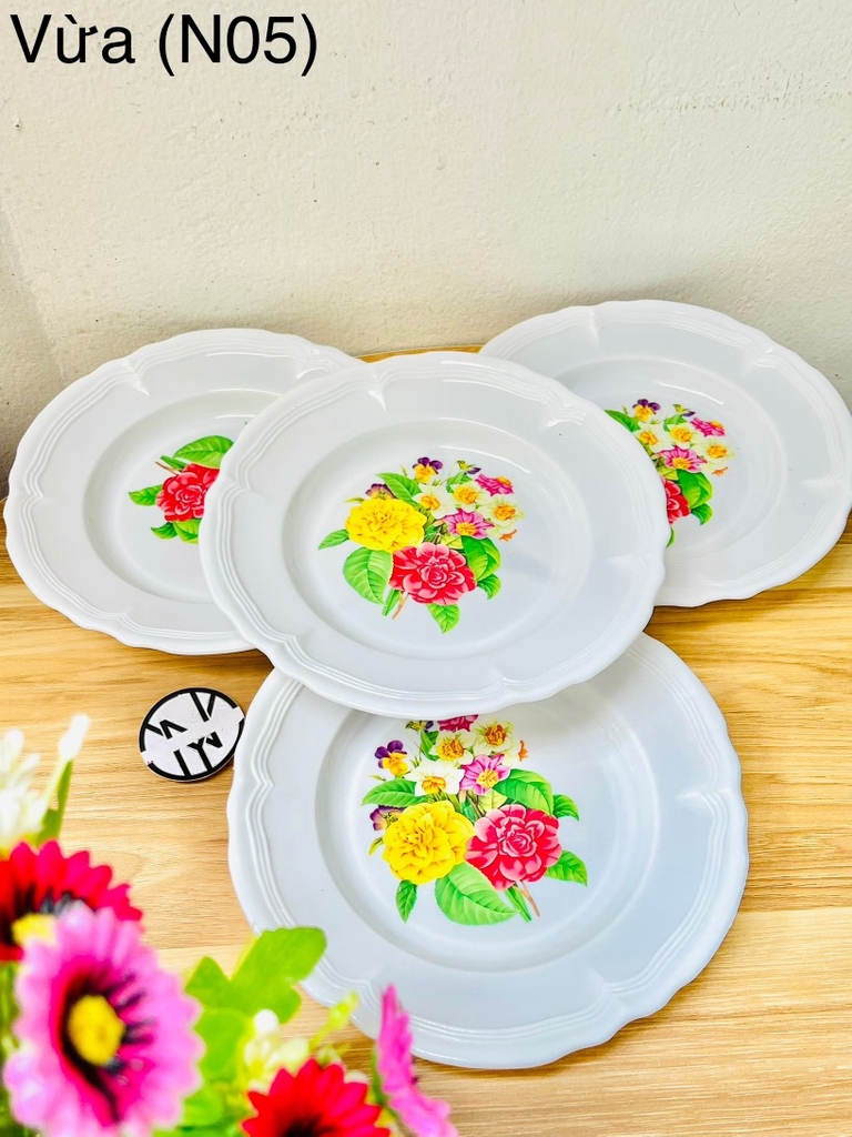 DĨA DỰA TRẮNG HOA SIZE VỪA MÃ (NO5)