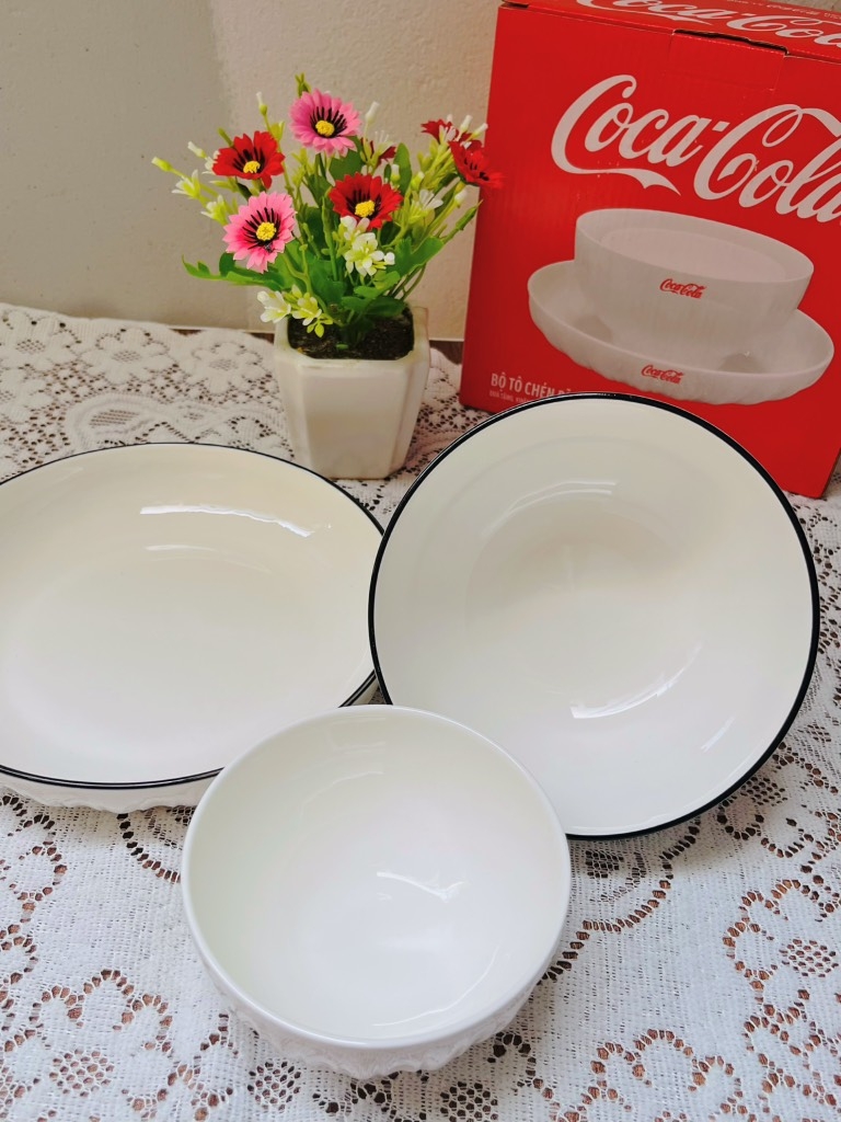BỘ CHÉN - TO - DĨA COCACOLA XỊN (3)