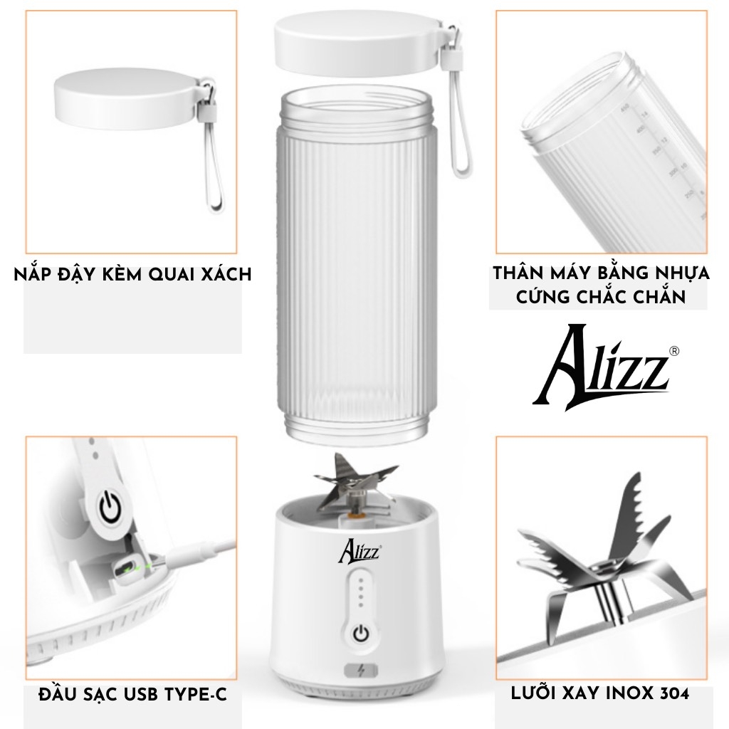 MÁY XAY SINH TỐ DI ĐỘNG CẦM TAY CHÍNH HÃNG ALIZZ 150W (20)