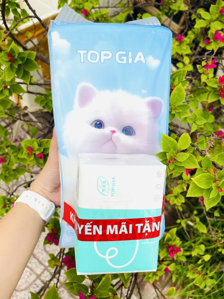 BỊCH GIẤY RÚT TOPGIA 1000 TỜ MẪU MÈO ( CHÍNH HÃNG) TẶNG KÈM BỊCH KHĂN GIẤY 300 TỜ TOPGIA XỊN (2)