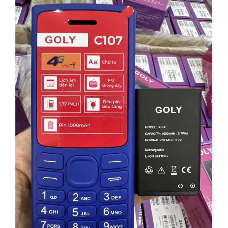 Điện thoại Người Già 4G Goly C107 4G sóng tốt,loa to,đèn pin siêu sáng dùng pin 5C (30)