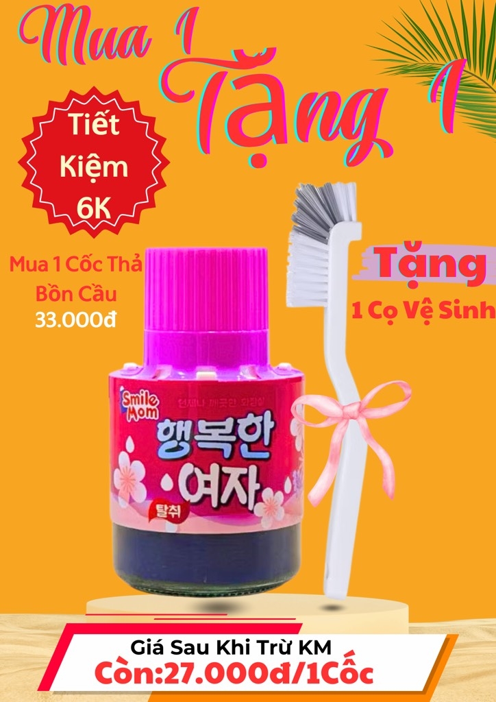KM Cốc Thả Bồn Cầu Hồng Cam Khử Mùi Hương Hoa Hàn Quốc Smile Mom Chính Hãng Loại 1 (3)