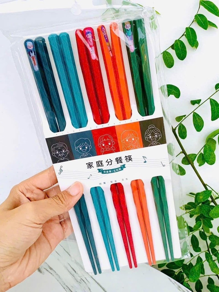 Bộ 5 Đôi Đũa Màu Sắc Hàng Nội Địa Loại 1 (2)