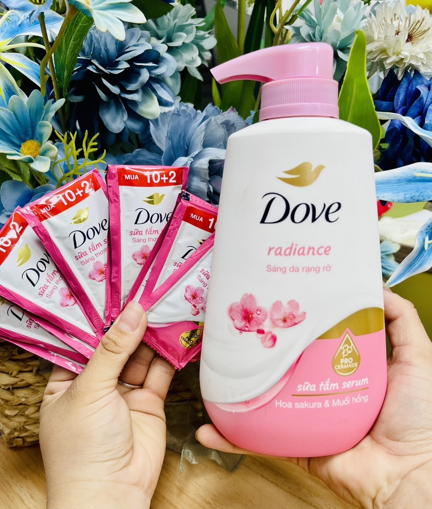 DÂY 12 GÓI SỮA TẮM DOVE MUỐI HỒNG
