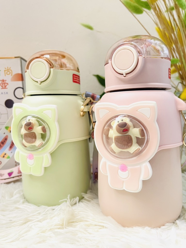 BÌNH GIỮ NHIỆT INOX 600ml HÌNH THÚ KUTE CHO BÉ (12)