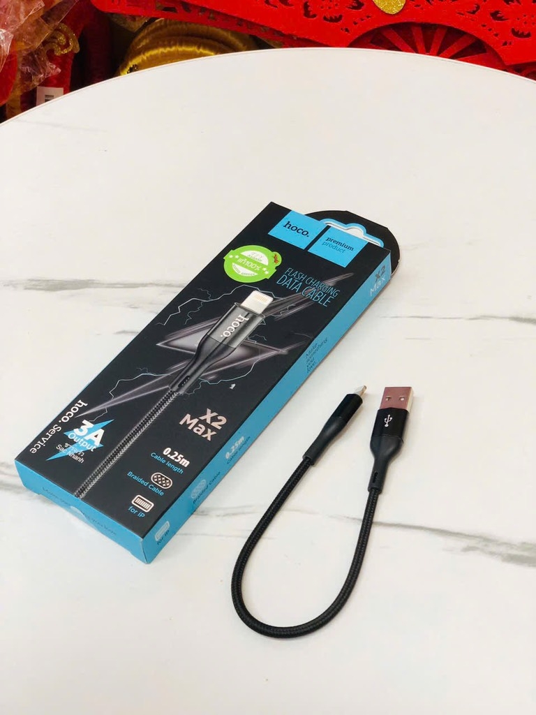 CÁP SẠC NHANH 3A NGẮN 25CM HOCO X2 CHO IPHONE CHÍNH HÃNG (3)