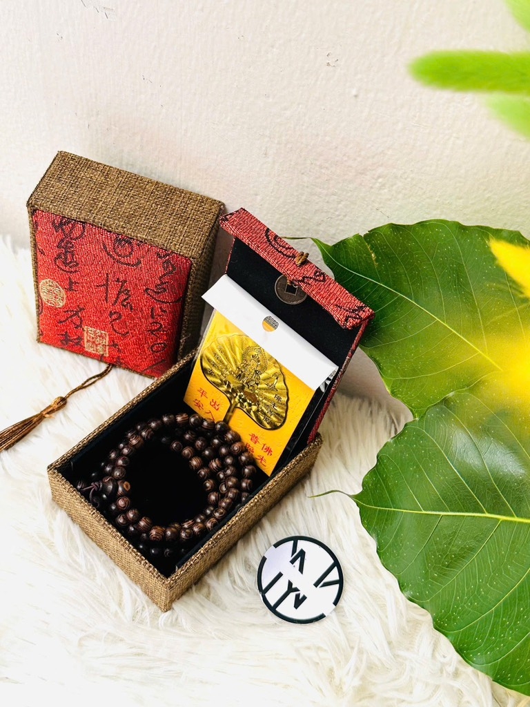 VÒNG TRẦM 108 HẠT TẶNG KÈM LÁ BỒ ĐỀ PHONG THUỶ (4)