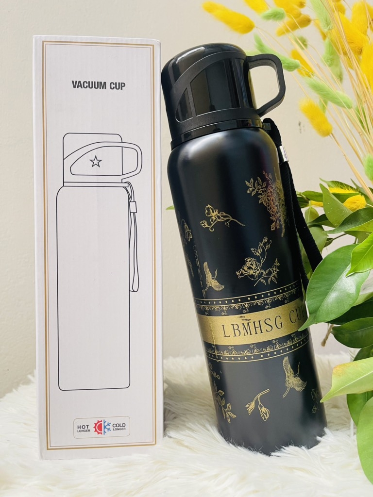 BÌNH GIỮ NHIỆT 800ml HOẠ TIẾT HOA CÓ LỌC TRÀ VÀ CỐC XỊN (7)