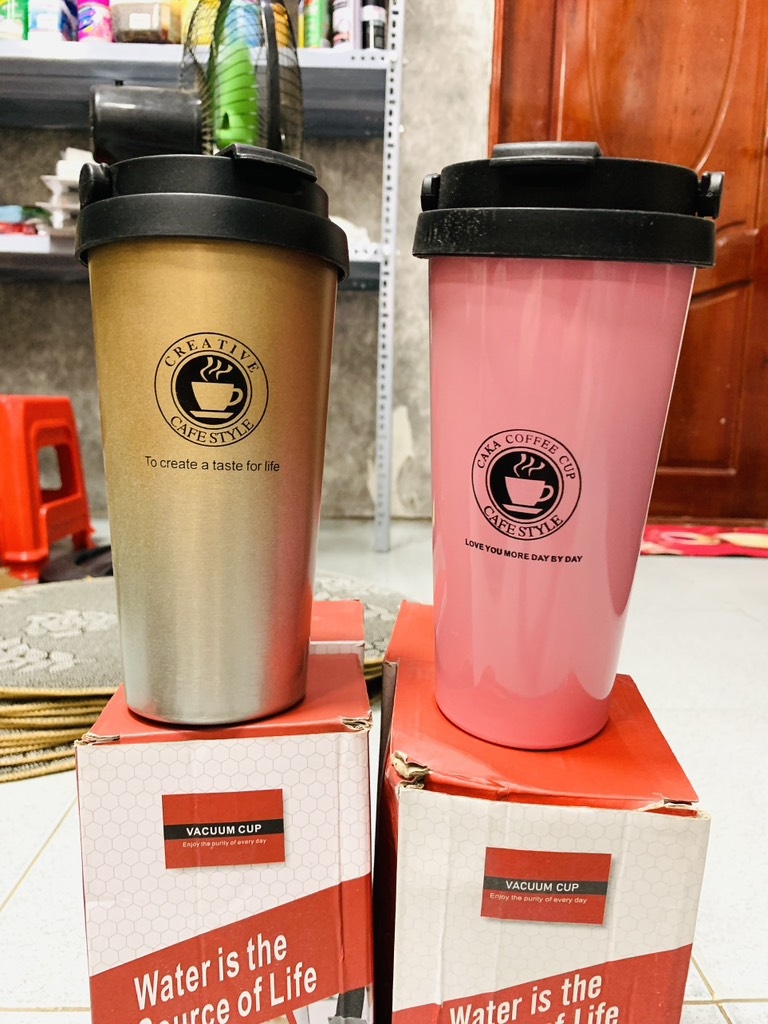 Ly Uống Cafe Trà Sữa Giữ Nhiệt 500ml Có Nắp Loại Xịn