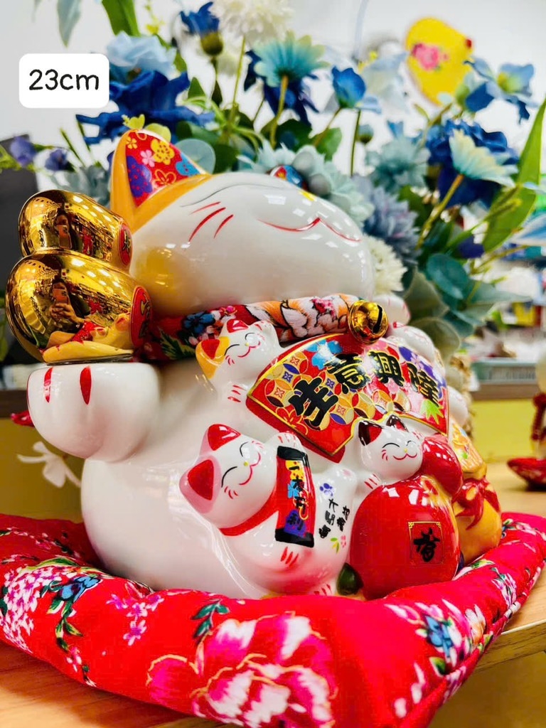 MÈO SỨ THẦN TÀI 23cm VẪY TAY CHÀO KHÁCH (20)