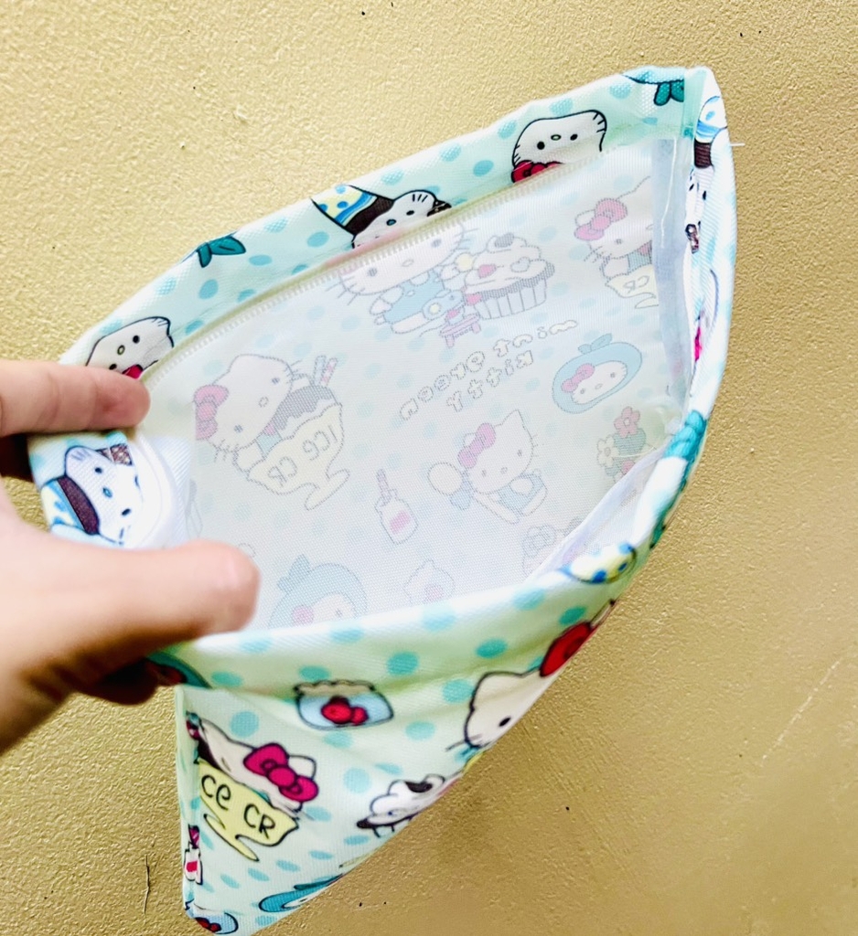 TÚI ĐỰNG MỸ PHẨM, MAKEUP KITTY XANH (3)