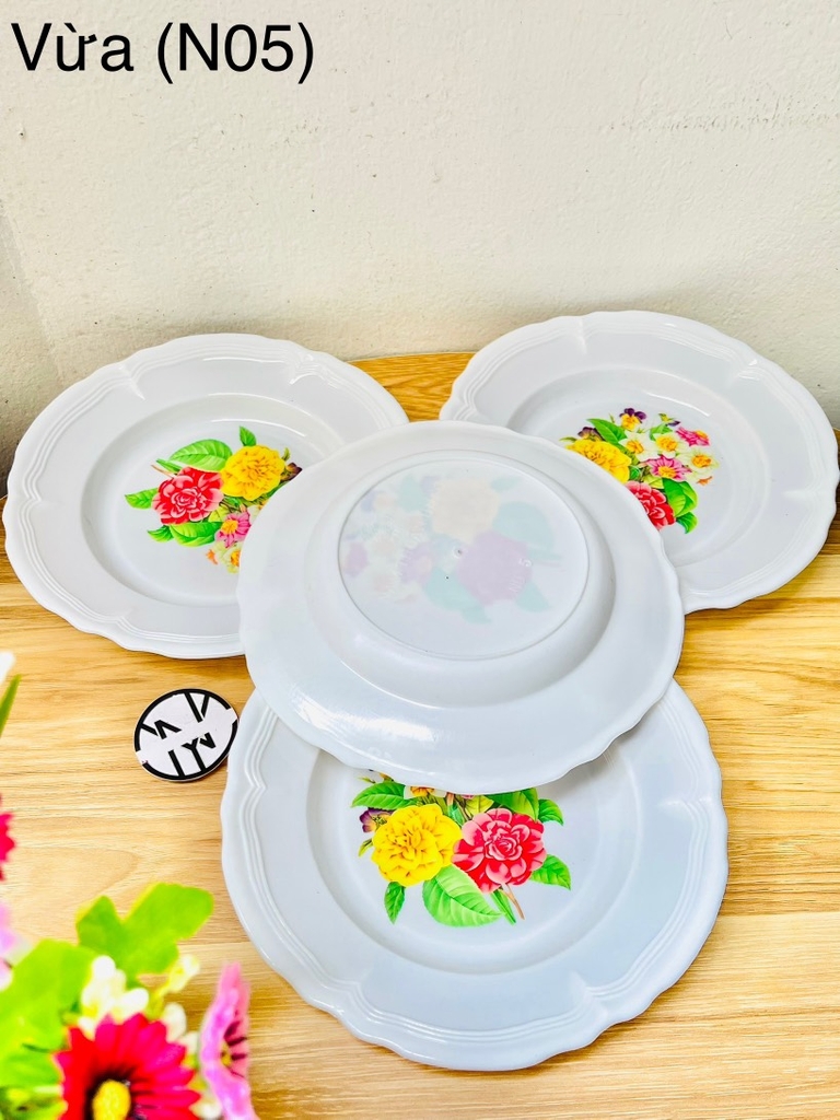 DĨA DỰA TRẮNG HOA SIZE VỪA MÃ (NO5)