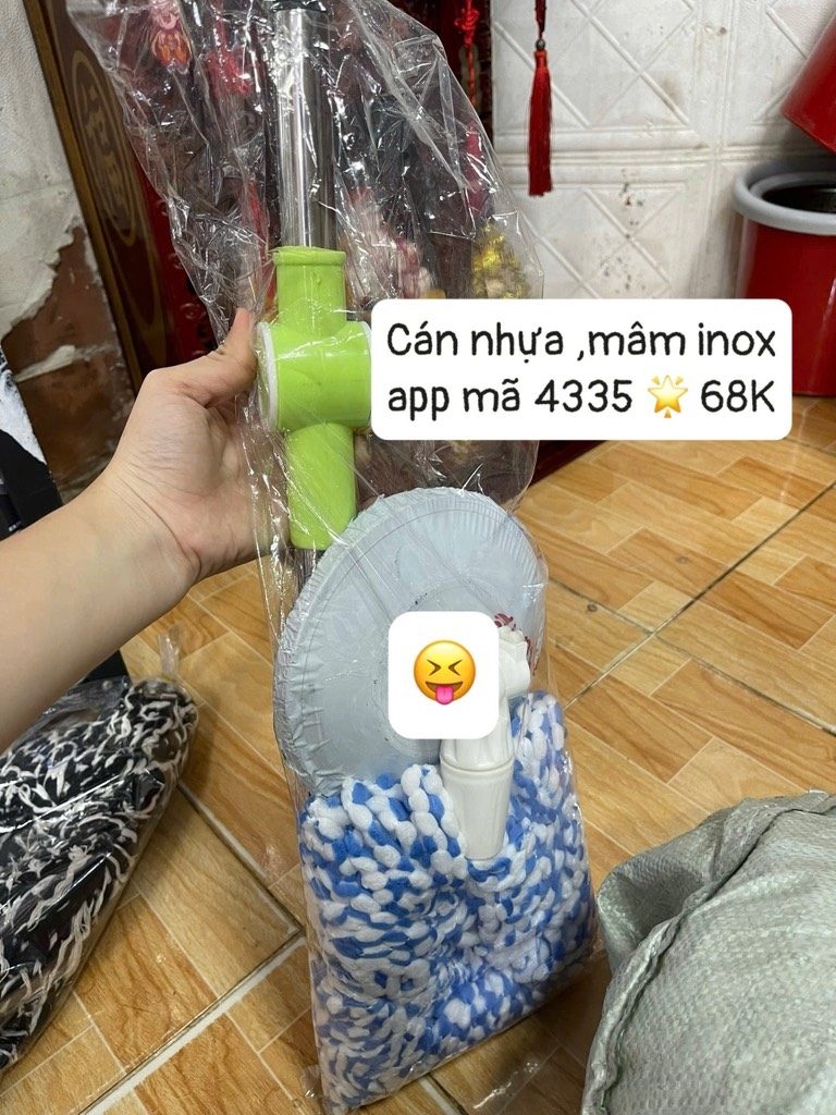 CÂY LAU NHÀ XOAY, RỜI MÂM INOX CÁN NHỰA, XỊN HÀNG CTY (6)