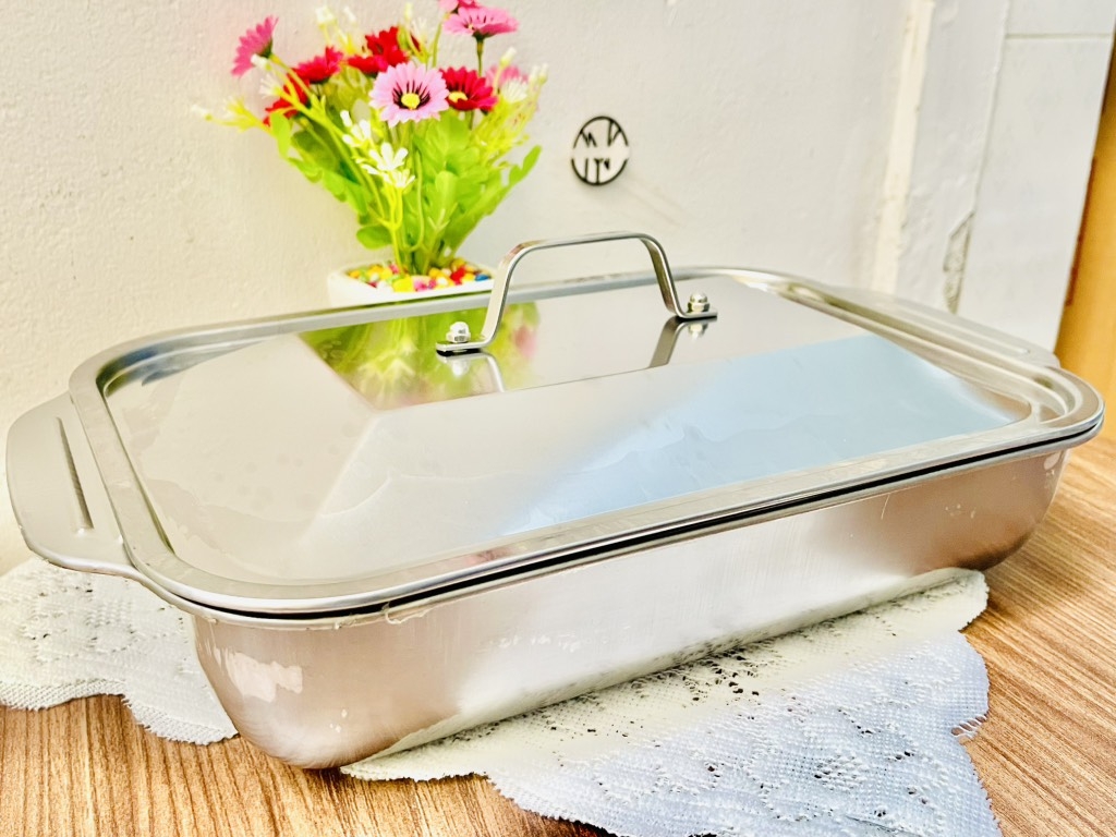 KHAY INOX 40cm CÓ NẮP ĐẬY (5)