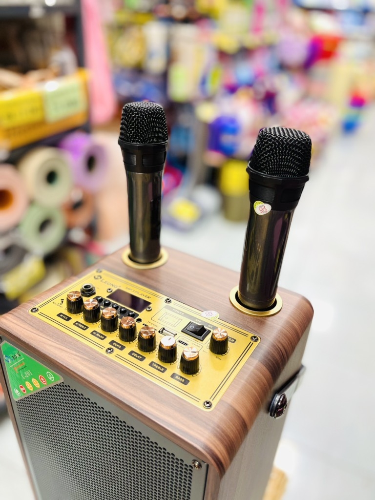 LOA KARAOKE LEONG 201 TẶNG KÈM 2 MICRO KHÔNG DÂY CỰC HAY NHỎ GỌN (70)