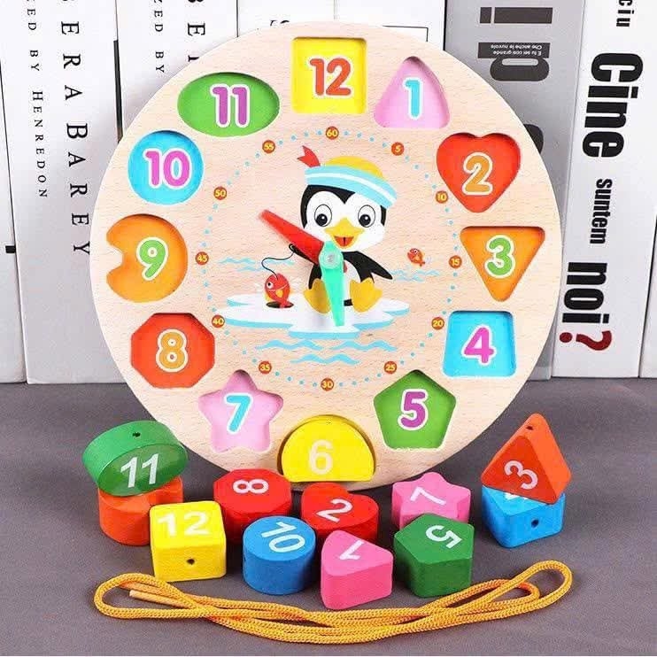 ĐỒNG HỒ RÁP SỐ BẰNG GỖ PHÁT TRIỂN TRÍ TUỆ CHO BÉ (2)