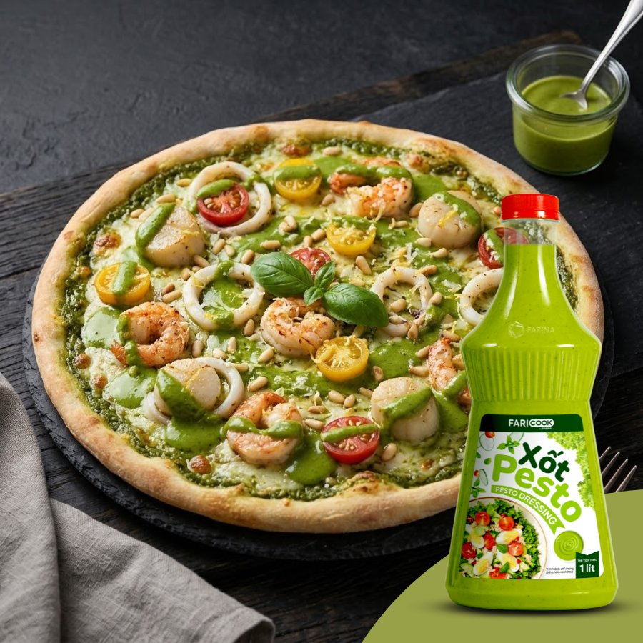 Xốt Pesto nhãn hiệu Faricook từ Farina | Chai 1L, Thùng 12 chai
