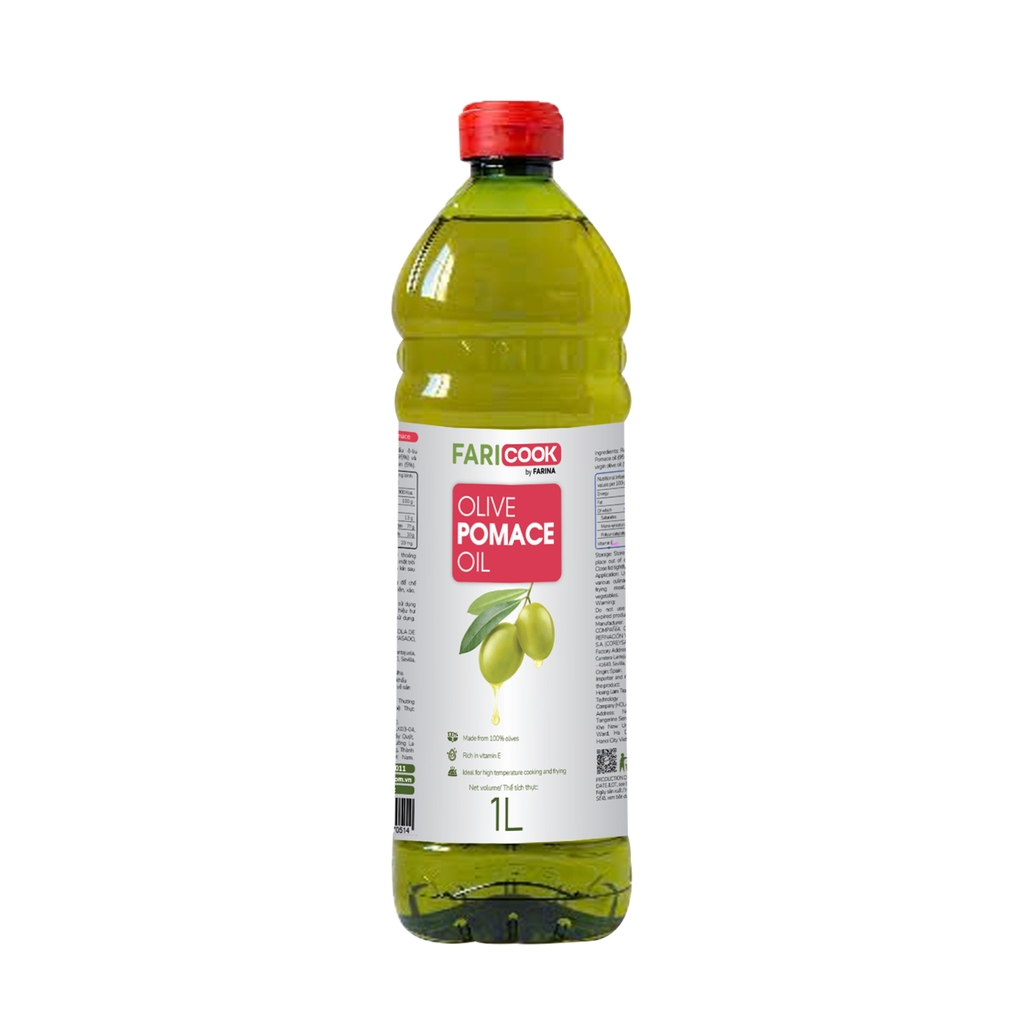 Dầu ô - liu Pomace Faricook | 1L/ chai; 5L/can thiếc; 5L/ can nhựa