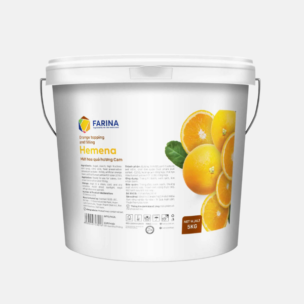 Hemena - Mứt Hoa Quả Hương Cam, Farina | Hộp 1kg, Thùng 5kg