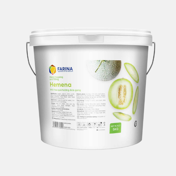 Hemena - Mứt Hoa Quả Hương Dưa Gang, Farina | Hộp 1kg, Thùng 5kg