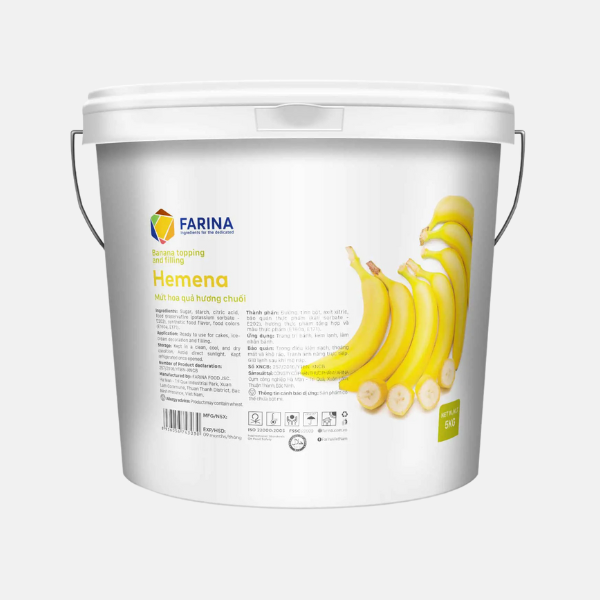 Hemena - Mứt Hoa Quả Hương Chuối, Farina | Hộp 1kg, Thùng 5kg