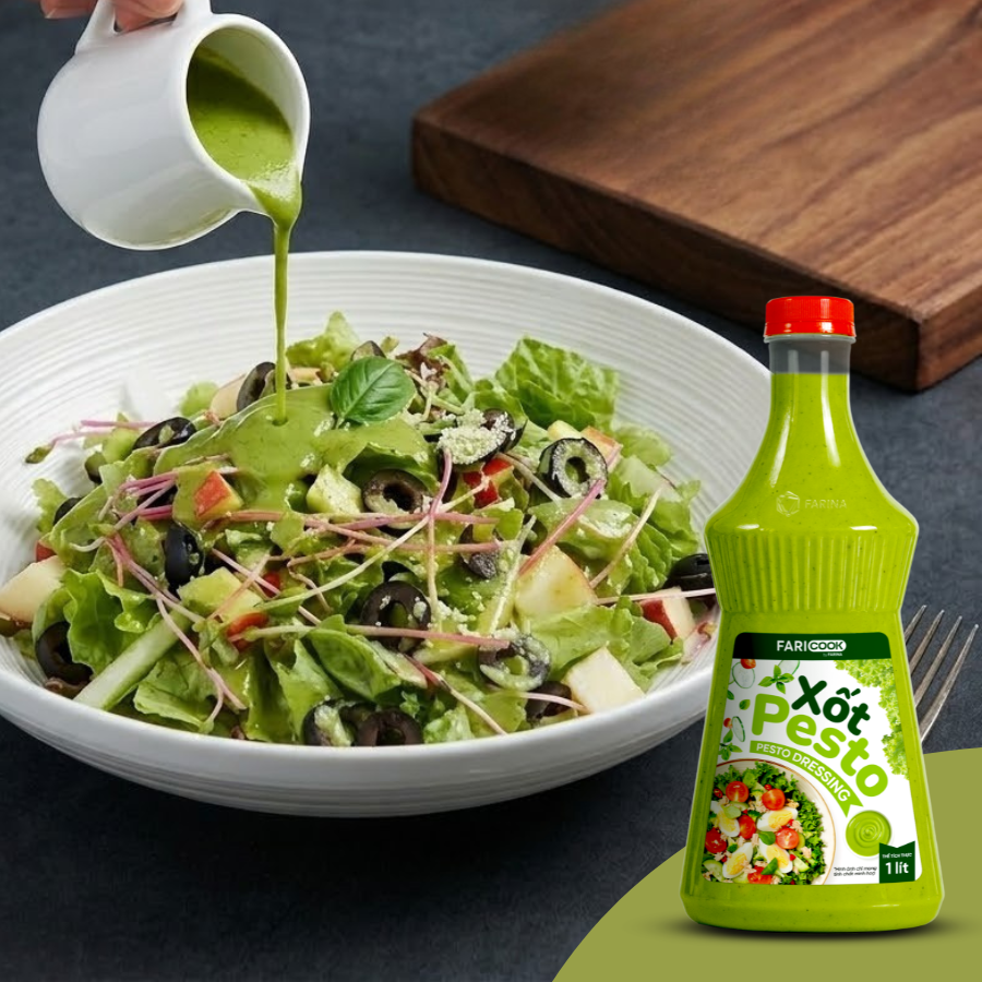 Xốt Pesto nhãn hiệu Faricook từ Farina | Chai 1L, Thùng 12 chai