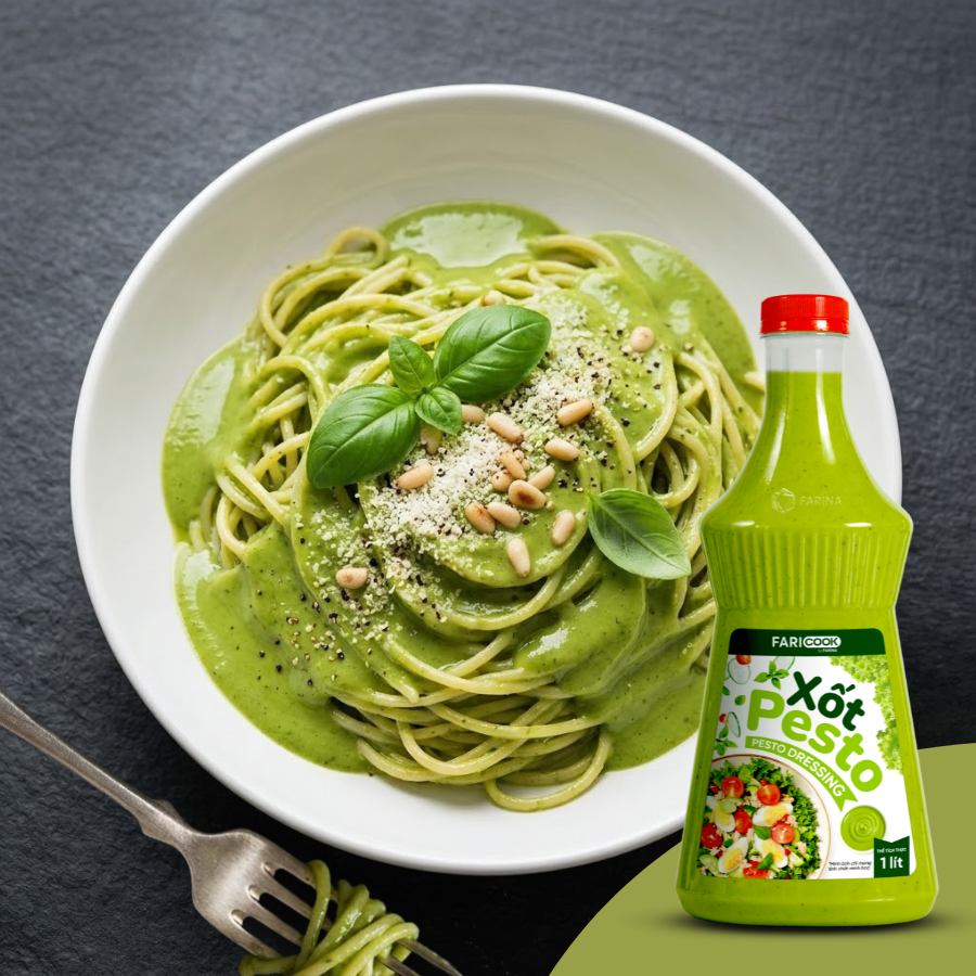 Xốt Pesto nhãn hiệu Faricook từ Farina | Chai 1L, Thùng 12 chai