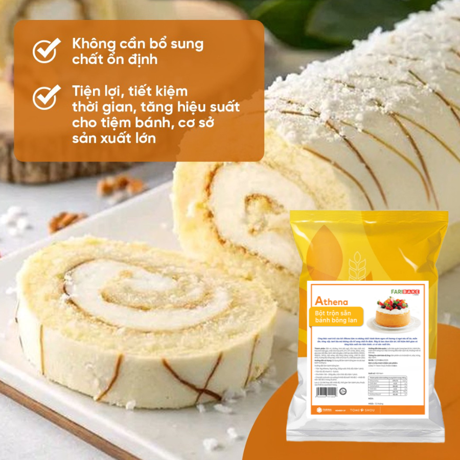 Athena - Bột Trộn Sẵn Bánh Bông Lan, Farina | Túi 1kg, 15kg, 25kg