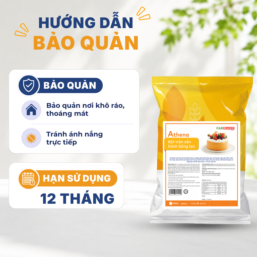 Athena - Bột Trộn Sẵn Bánh Bông Lan, Farina | Túi 1kg, 15kg, 25kg