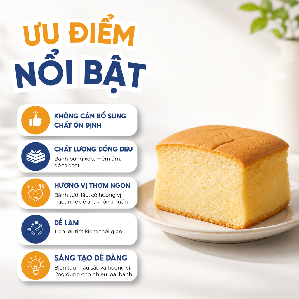 Athena - Bột Trộn Sẵn Bánh Bông Lan, Farina | Túi 1kg, 15kg, 25kg