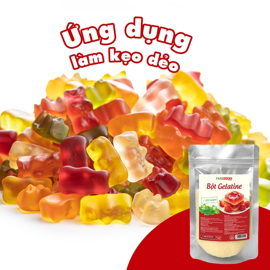 Bột Gelatine nhãn hiệu FariBake | Túi 1kg