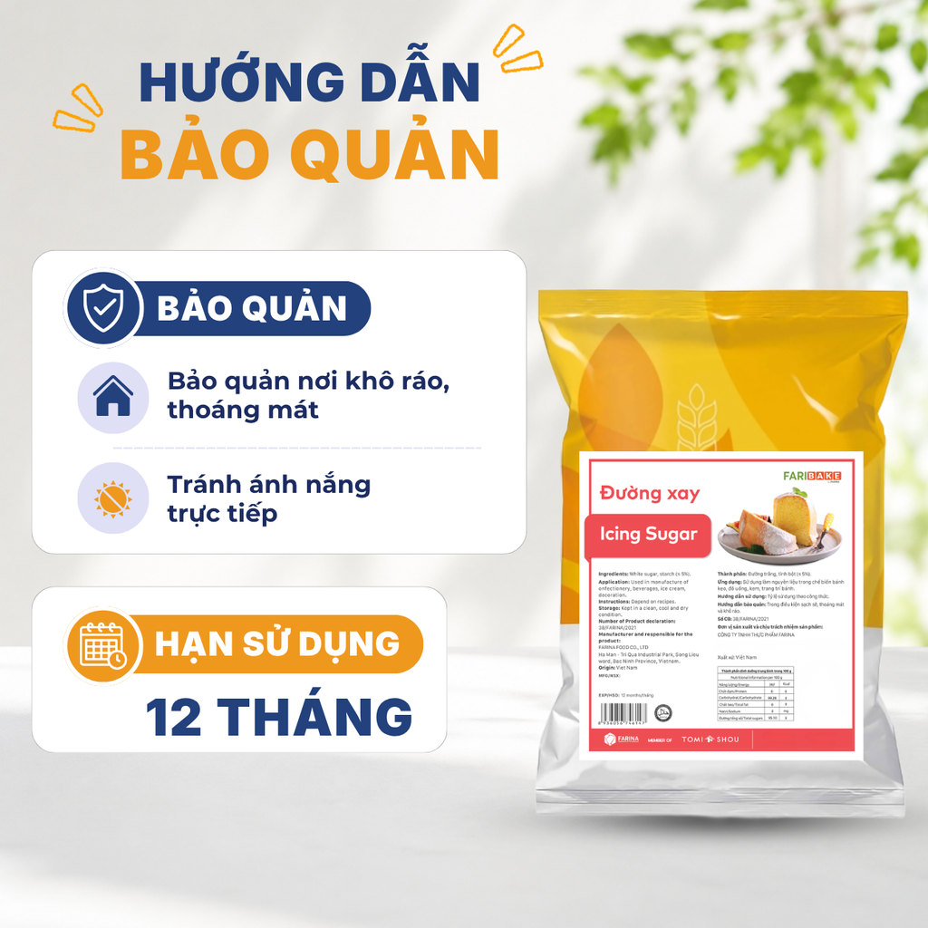 Đường Xay Icing Sugar Farina | Túi 1kg, Bao 25kg