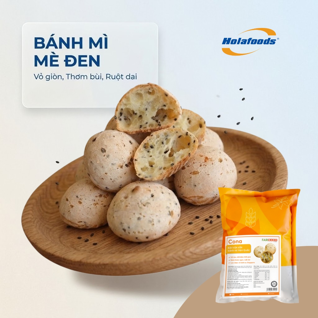 Cona - Bột Trộn Sẵn Bánh Mì Hàn Quốc, Farina | Túi 1kg