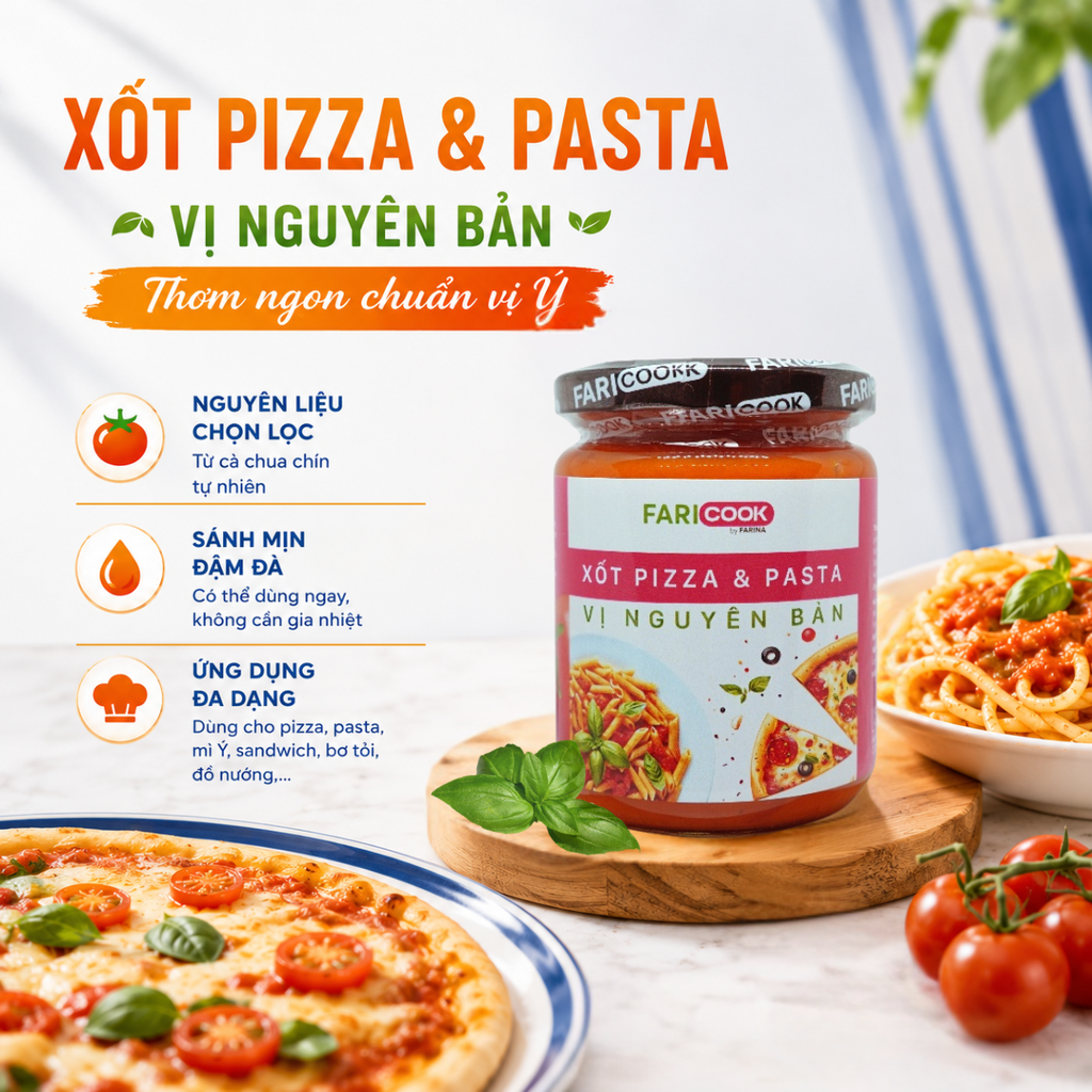 Xốt Pizza - Pasta Vị nguyên bản | Hũ 240g; Túi 1kg