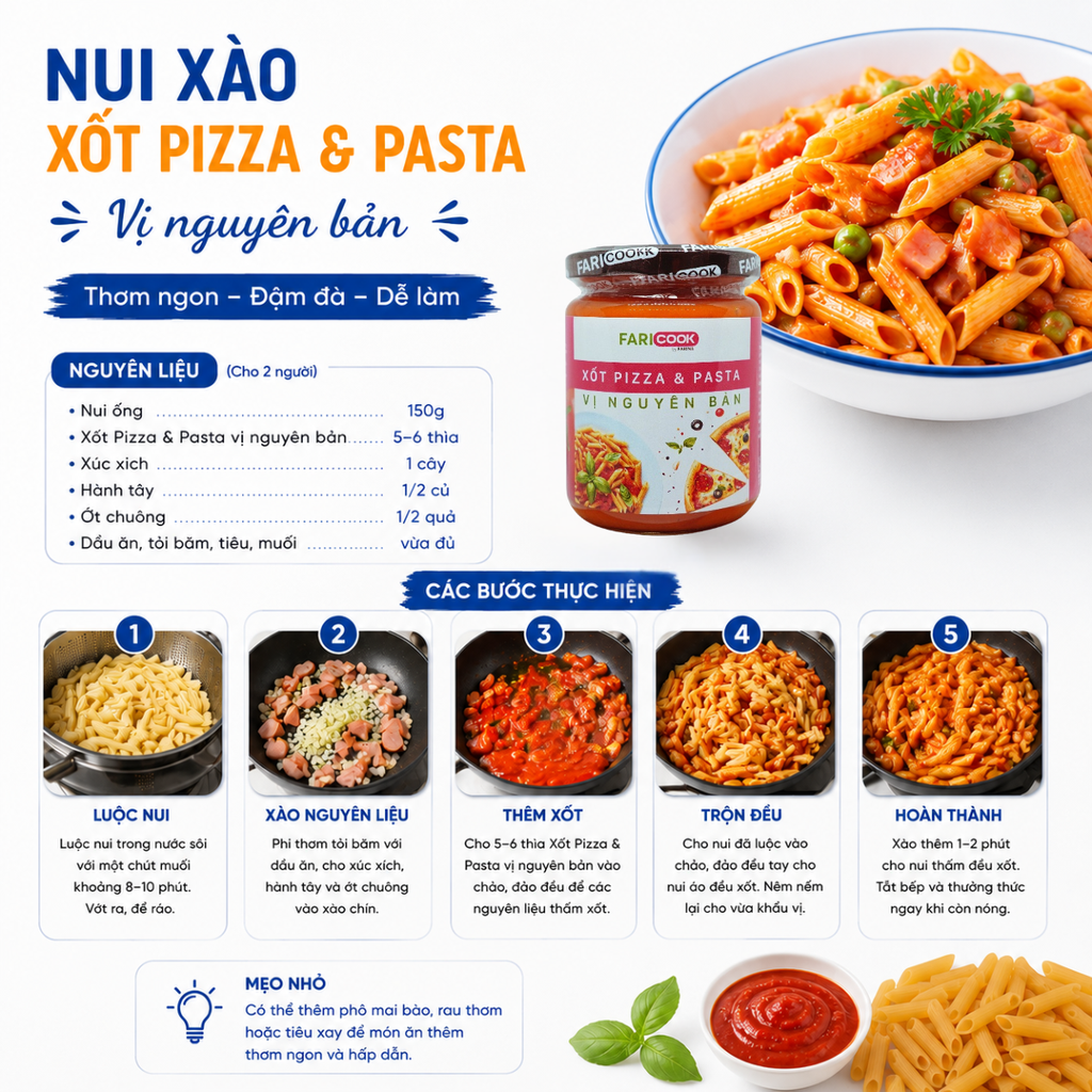 Xốt Pizza - Pasta Vị nguyên bản | Hũ 240g; Túi 1kg