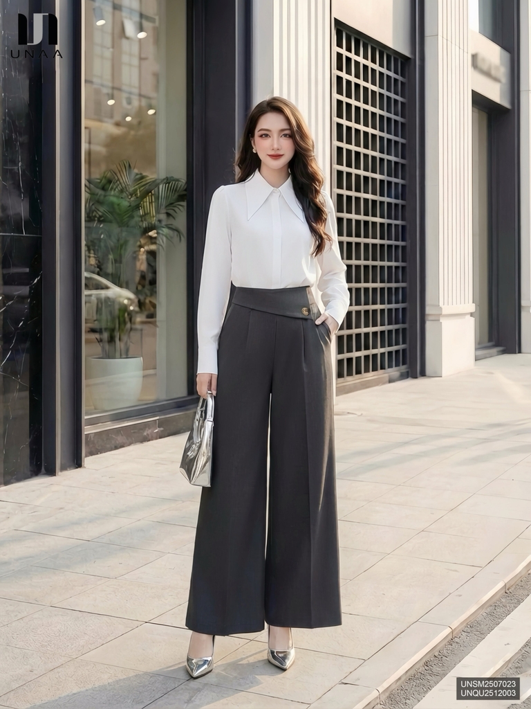 Quần ống rộng vạt thoải mái, mát mượt UNQU2512003