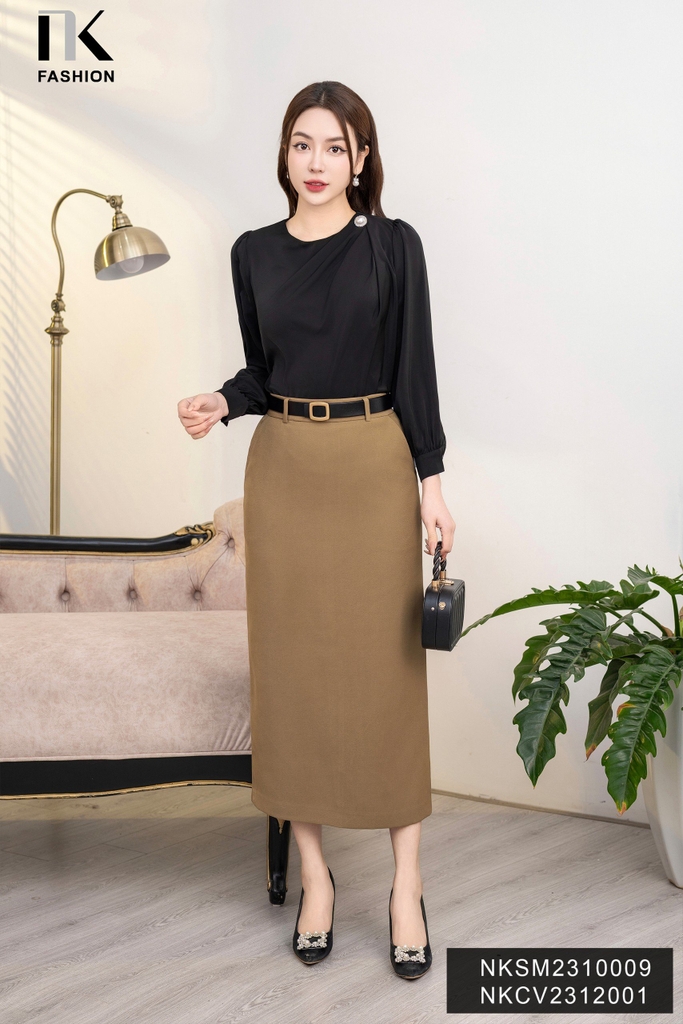 NK FASHION Áo Sơ Mi Xếp Sườn Luxury, Sang Chảnh NKSM2310009