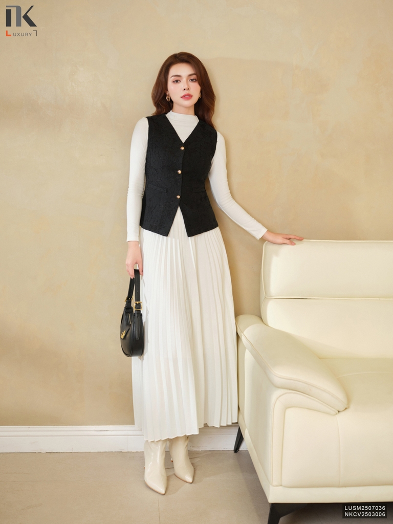 Áo gile ren kiểu cách trang nhã, hiện đại LUSM2507036
