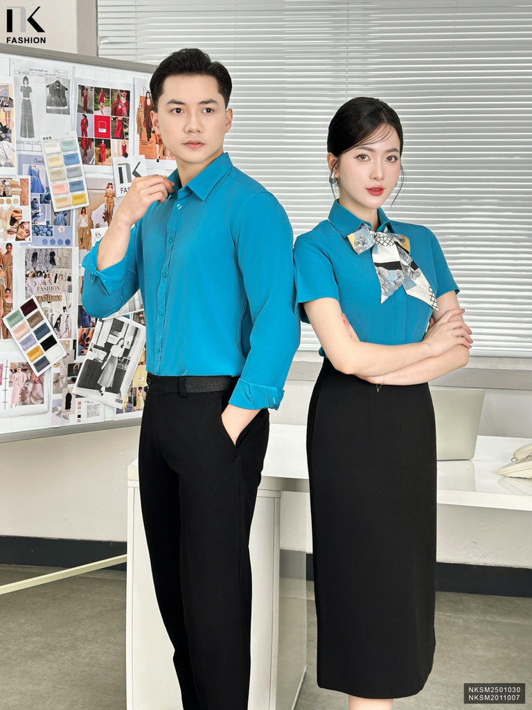 Sơ mi nam lịch sự, dễ phối đồ và ghép set đồng phục cùng áo nữ NKSM2501030