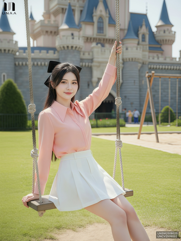 Sơ mi bấu mí cửa tay đơn giản, dễ thương UNSM2508020