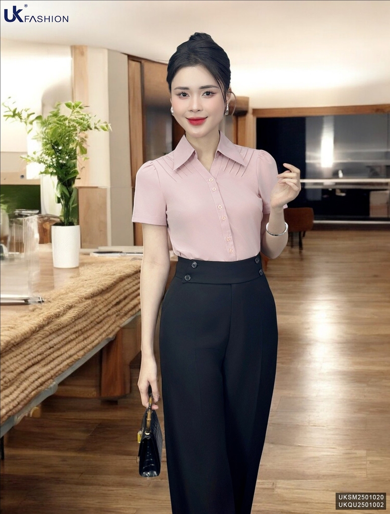 Quần ống rộng cạp súp 4 cúc UK Fashion Thời Trang Công Sở Trẻ Trung, Nữ Tính, Vải Mềm UKQU2501002