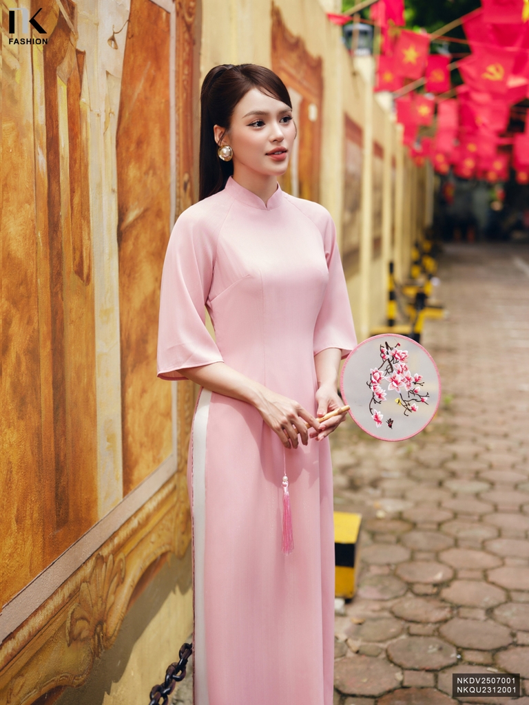 Áo dài 2 tà tơ ánh kim xinh điệu NKDV2507001 ( ko kèm quần + PK)