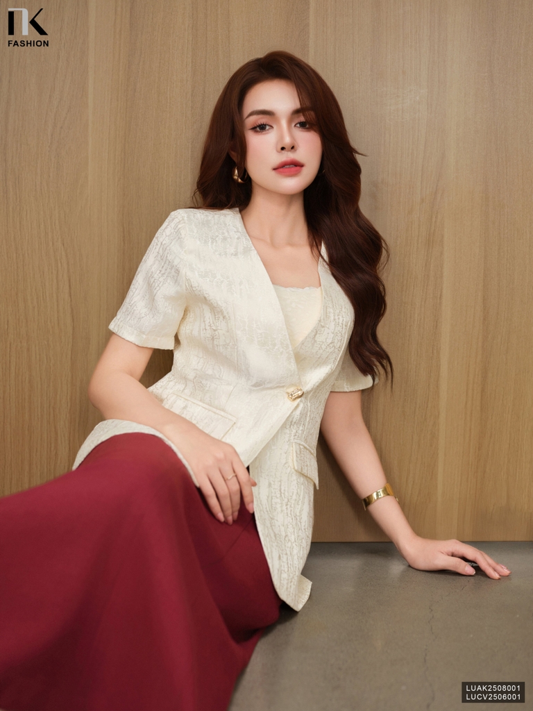 Blazer cộ gấm 2 lớp sang xịn, trẻ trung LUAK2508001