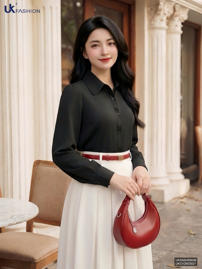 Sơ mi mí nẹp dài tay lịch sự, duyên dáng UKSM2409006